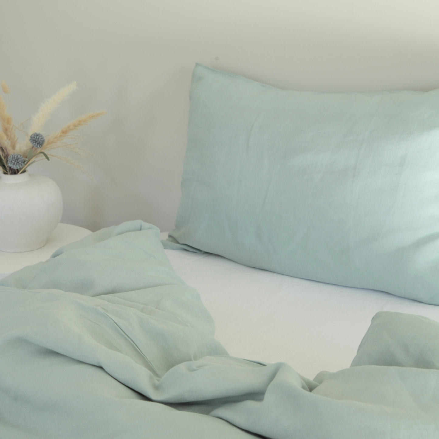 Pure Linen Duvet Cover Set - Ocean Mist