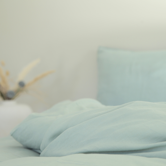 Pure Linen Duvet Cover Set - Ocean Mist