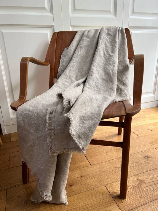 Pure Linen Heavy Throw Blanket
